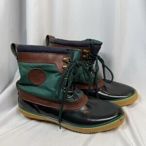 Duck Boots Thermolite Steel Shank  Lace Up Green Sports Trends Sz 7 Waterproof